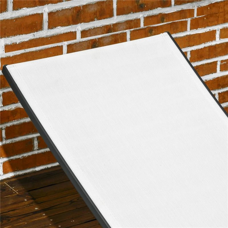 SET 2 LETTINI PRENDISOLE CON SCHIENALE RECLINABILE, IN ALLUMINIO E TESSUTO TRASPIRANTE, 66X165X102 CM, CREMA