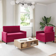 Set di divani 2 pz Rosso Vino Velluto 3417029