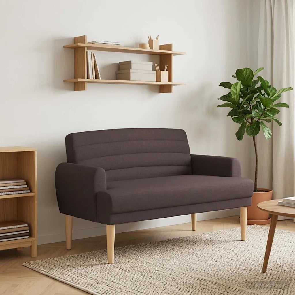 Loveseat con bottoni imbottiti Marrone Scuro 116 x 67 x 80 cm 42041779