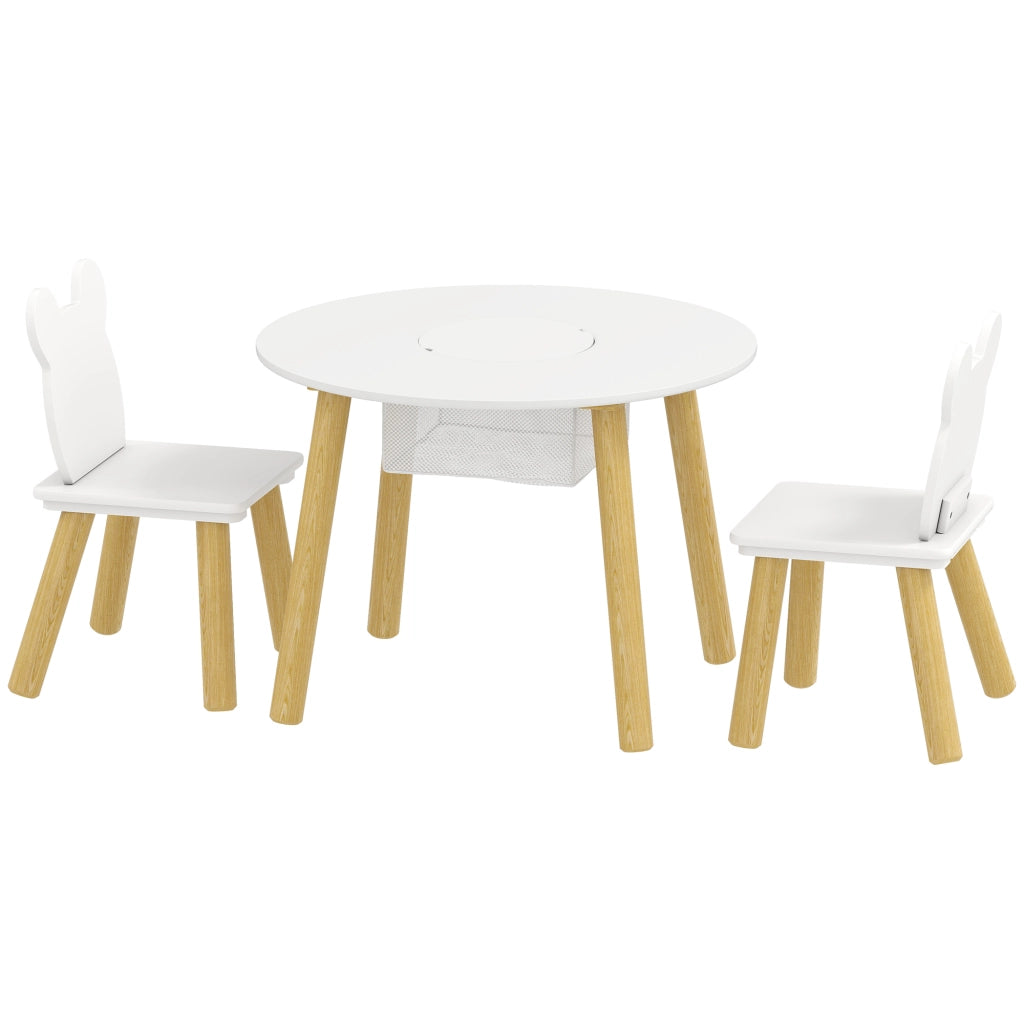 Tavolo da pranzo per bambini ¨C Minimal ¨C rotondo, bianco, con sedie