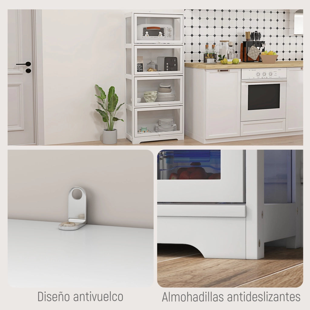Libreria 4 Livelli con Ante ¨C zephmum ¨C 59x30x139 cm Bianco