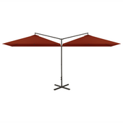 Ombrello | Parasolne Doppio con Palo in Acciaio Terracotta 600x300 cm