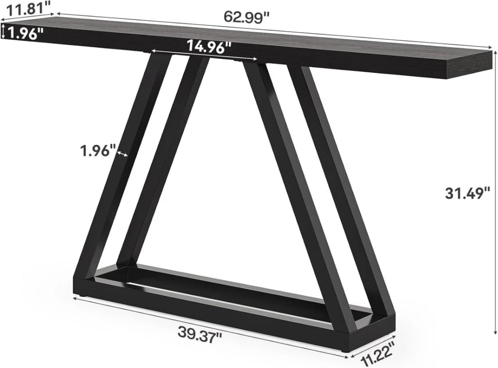 Consolle salvaspazio moderna in MDF e metallo nera per ingresso e corridoio 175,0 × 37,0 × 18,0 cm