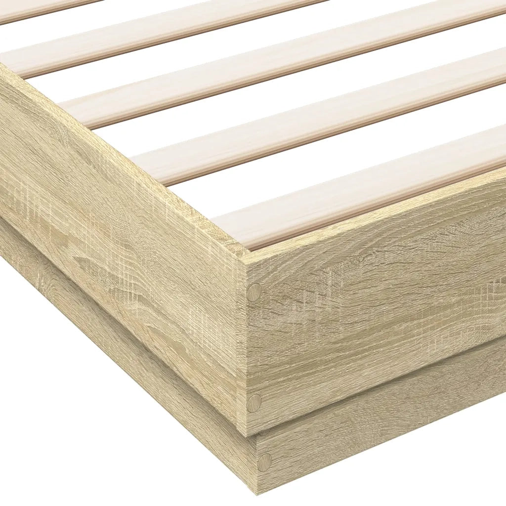 Giroletto-Struttura Letto Rovere Sonoma 200x200 cm in Legno Multistrato 834024