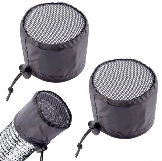 Ventilatore per la crescita delle piante - Doppia ventilazione - Doppio filtro - Progettato in gomma - Nero - Aspiratore di aria - 2 pezzi - Adatto per la crescita delle piante