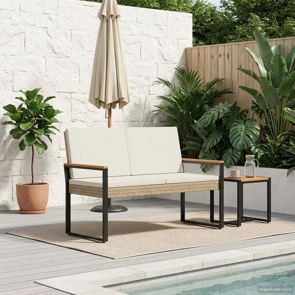 Panchina da esterno Beige e Bianco Crema 107 x 61 x 80 cm 42025339