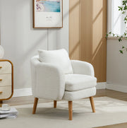 Poltrona singola in teddy con cuscino; bianco; 71 x 72 x 71 cm