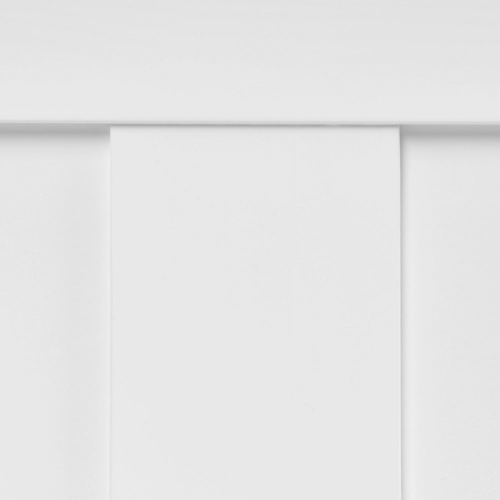 Letto con rete bianca in MDF di pino, 120 x 200 cm, con testiera minimalista