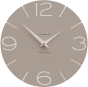Orologio da Parete Smile, manufatto a mano in Italia, 30 cm, elegante e silenzioso, alta qualità, idea regalo perfetta [bianco e lino].