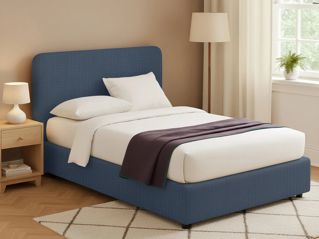 Wigan, Letto Matrimoniale Sfoderabile Made in Italy, blu