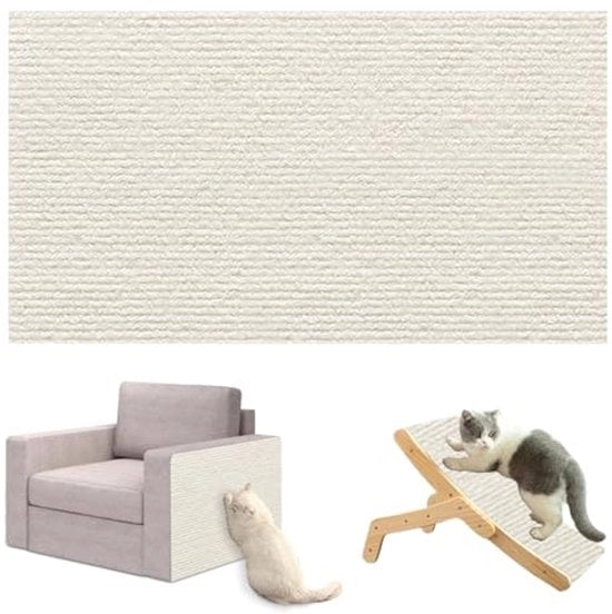 Matto di protezione per superfici autoadesivo e scalfittura per gatti, matto autoadesivo per parete, mobili, protezione contro graffi, arrampicata per gatti (60 x 100 cm, bianco)