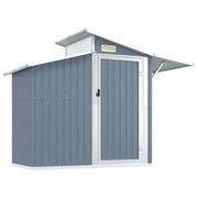Casetta da giardino cabina ripostiglio casetta da esterno robusta casetta per attrezzi 270 x 130 x 208,5 cm acciaio zincato grigio 02_0022235