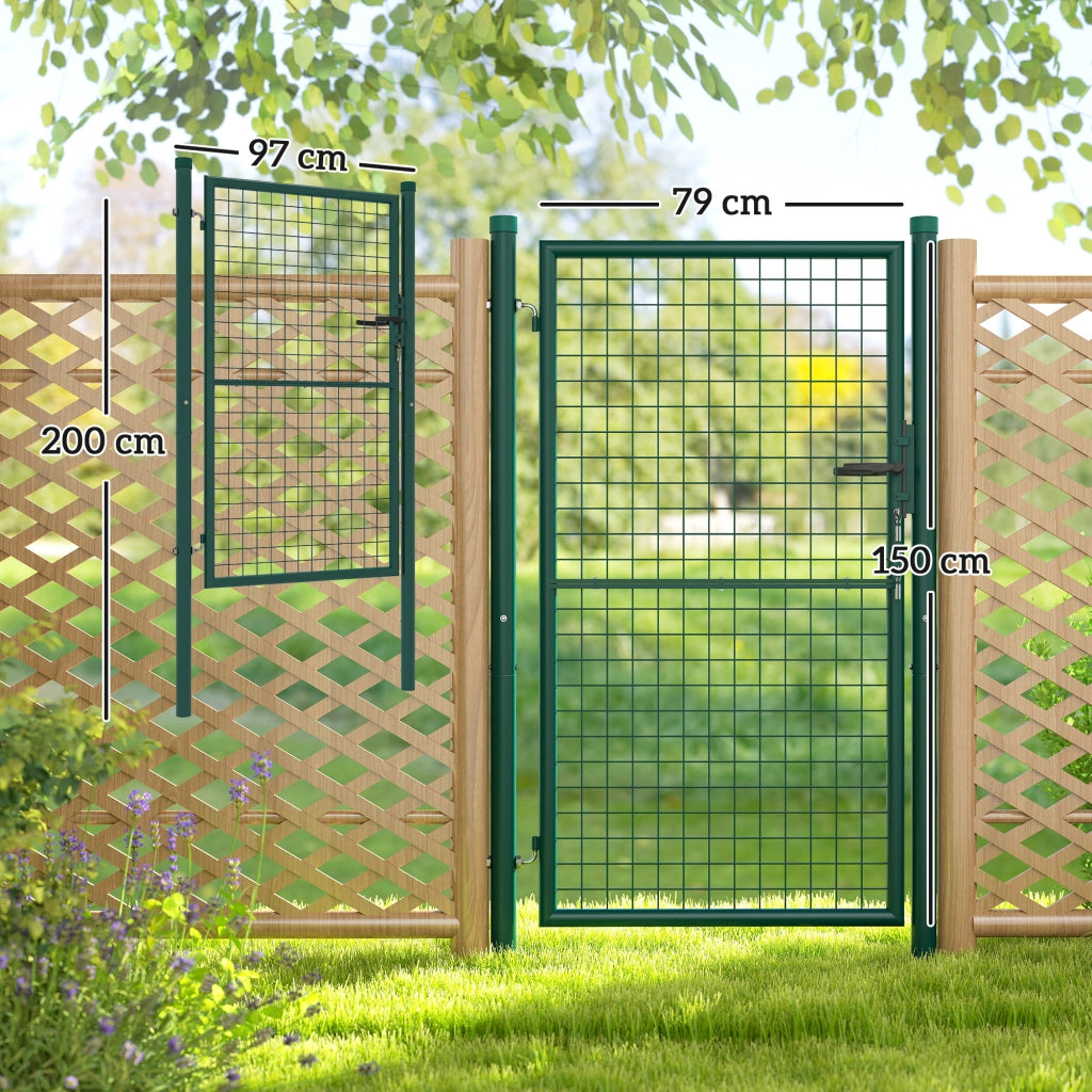Cancelletto da Giardino in Acciaio ¨C zephmum ¨C Grigio 97x200 cm
