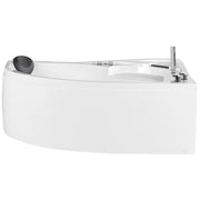 Vasca idromassaggio ad angolo versione sinistra in acrilico bianco con luci a LED Soffione doccia idromassaggio poggiatesta