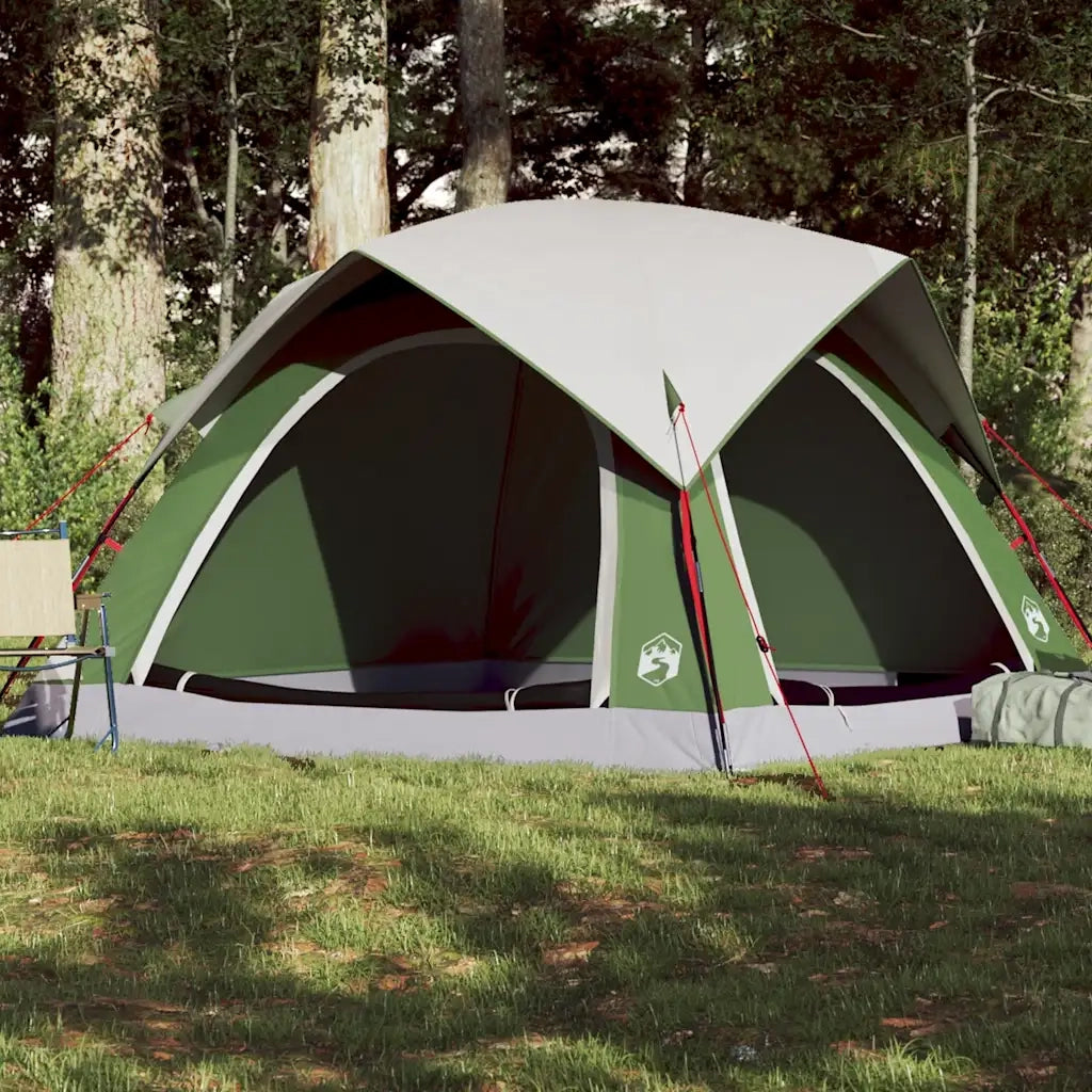 Tenda da Campeggio a Cabina per 4 Persone-Tenda per Escursionismo Verde Impermeabile 800396