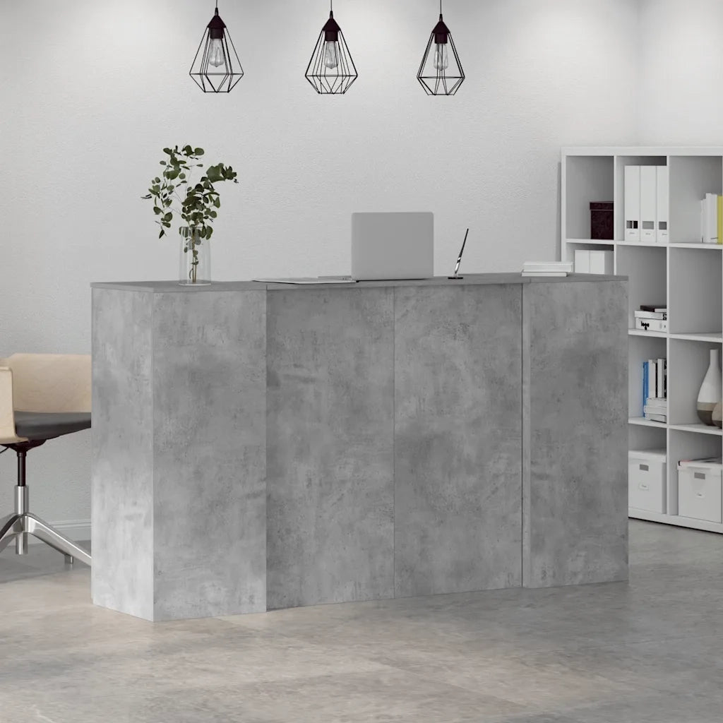 Banco Reception Grigio Cemento 180x50x103,5cm Legno Multistrato 3324172