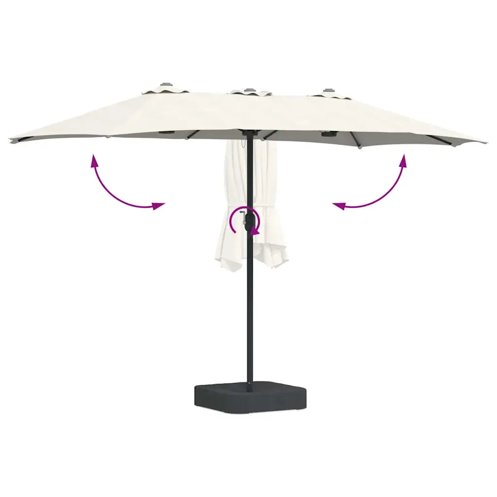 Ombrello da giardino-Ombrellone da spiaggia Sabbia 385 x 209 x 244 cm