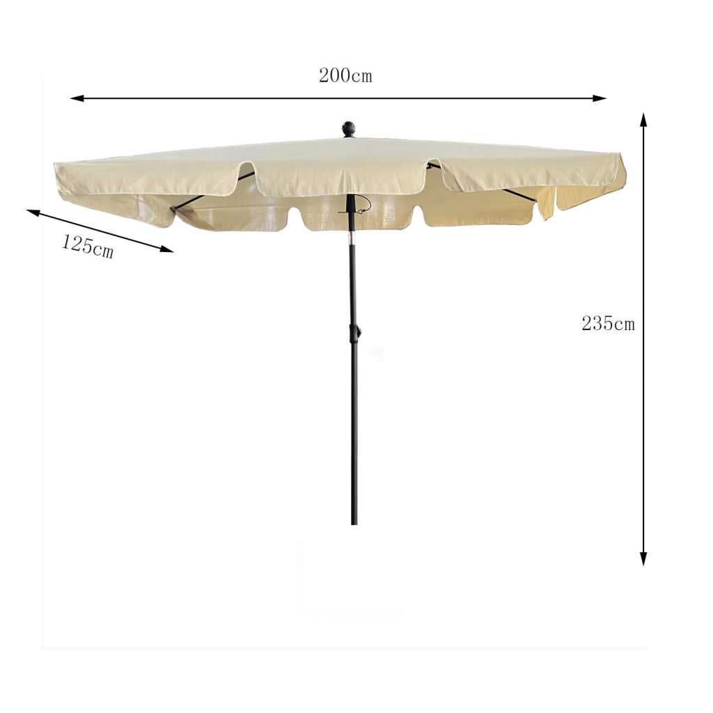 Ombrellone da giardino FLOKS con protezione UV beige peso 2,8 kg dimensioni 200x123x235 cm