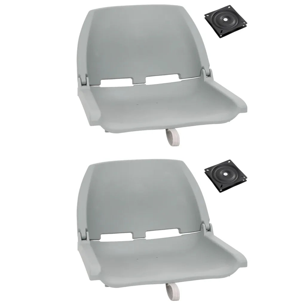 Set Sedile da Barca Pieghevole 4pz Grigio