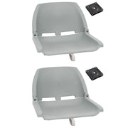 Set Sedile da Barca Pieghevole 4pz Grigio