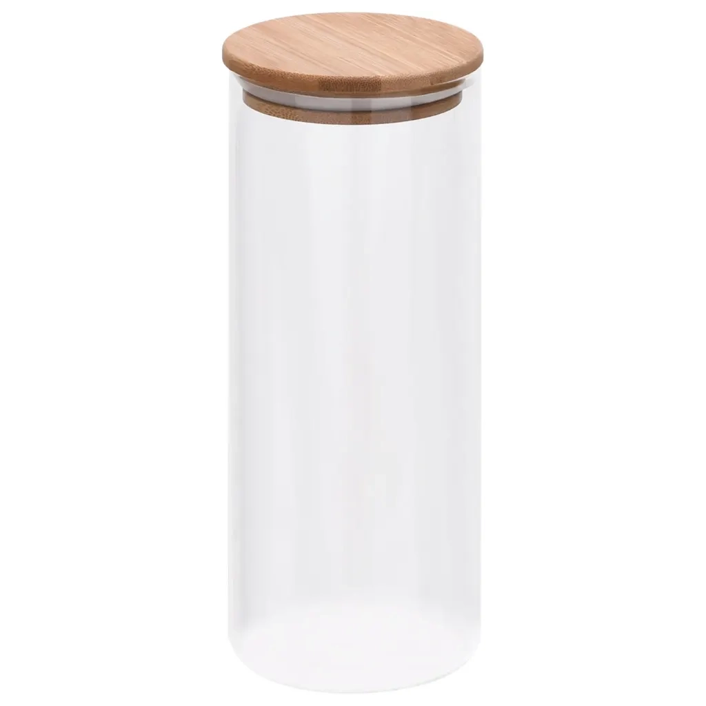 Barattoli di Vetro con Coperchio in BambÃ¹ 6 pz 1000 ml cod mxl 54738