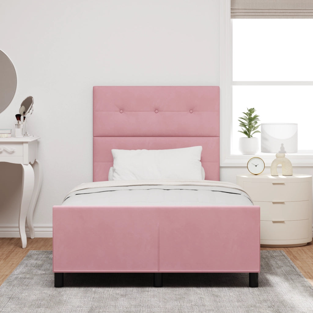 Letto Rosa 120x190 cm Velluto