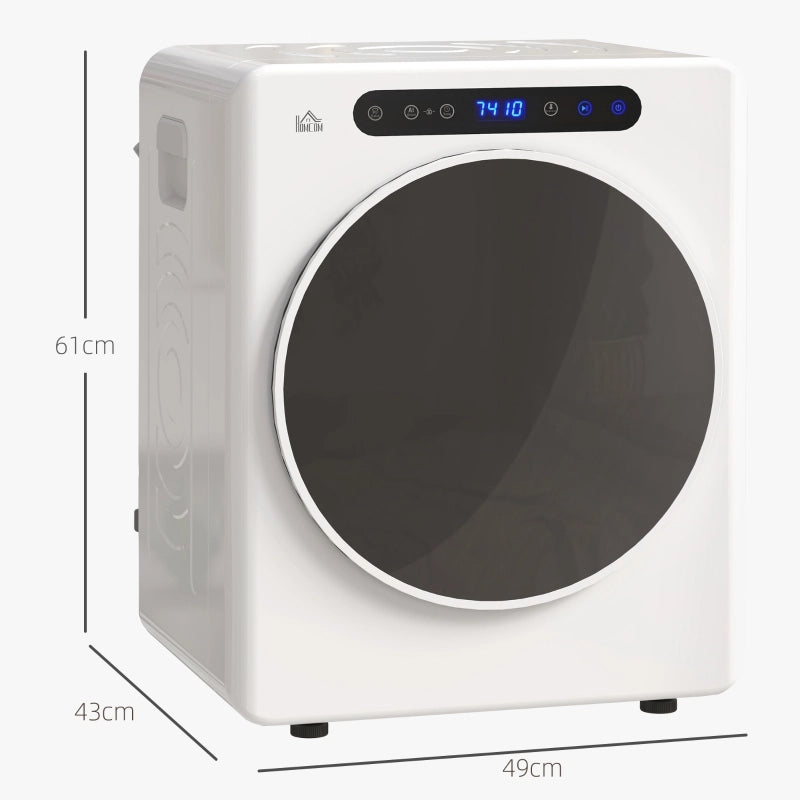 Asciugatrice, 6 programmi, 40-60¡æ, capacit¨¤ 3 kg, compatta, comandi touch, bianca