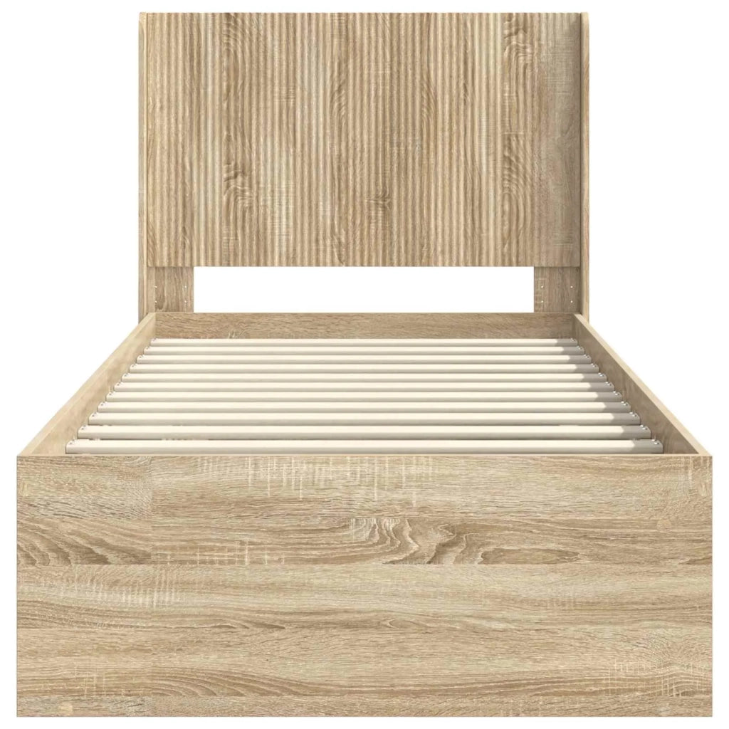 Struttura del letto con stoccaggio e testata Rovere Sonoma 3413911