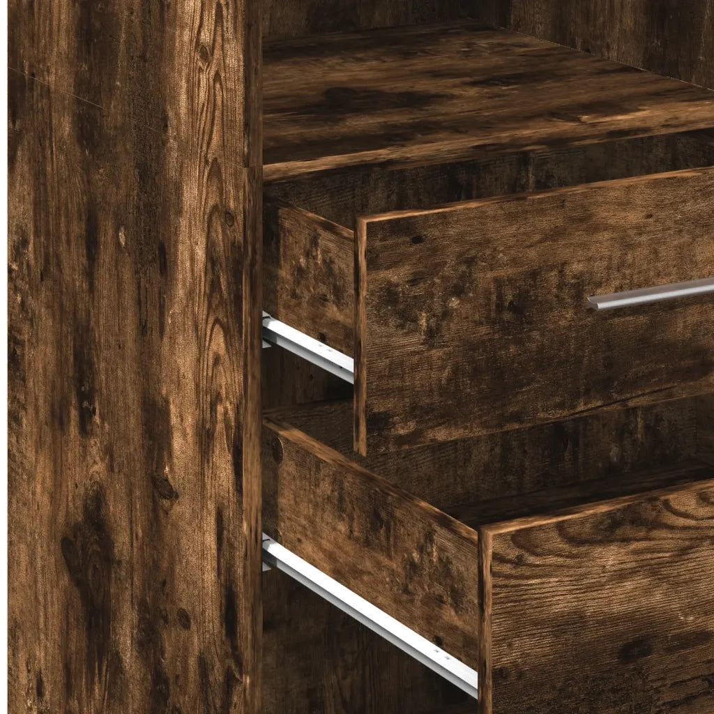 Credenza | Madia | Buffet da pranzo | Armadio da pranzo Rovere Fumo 45x42,5x124 cm in Legno Multistrato