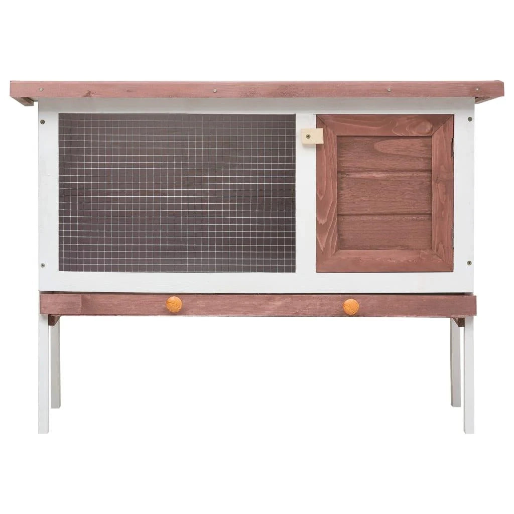 Conigliera da esterno 1 piano 90 x 45 x 65 cm legno marrone 02_0000584
