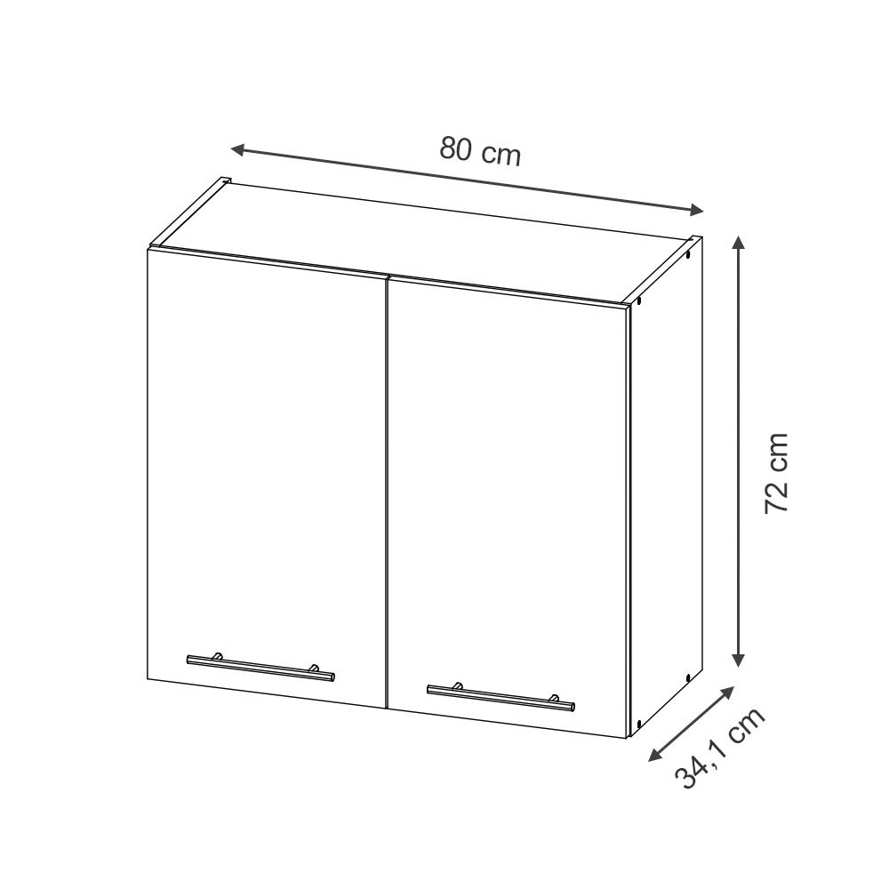 Vicco Mobile da cucina in vetro Bianco casa di campagna 80 cm