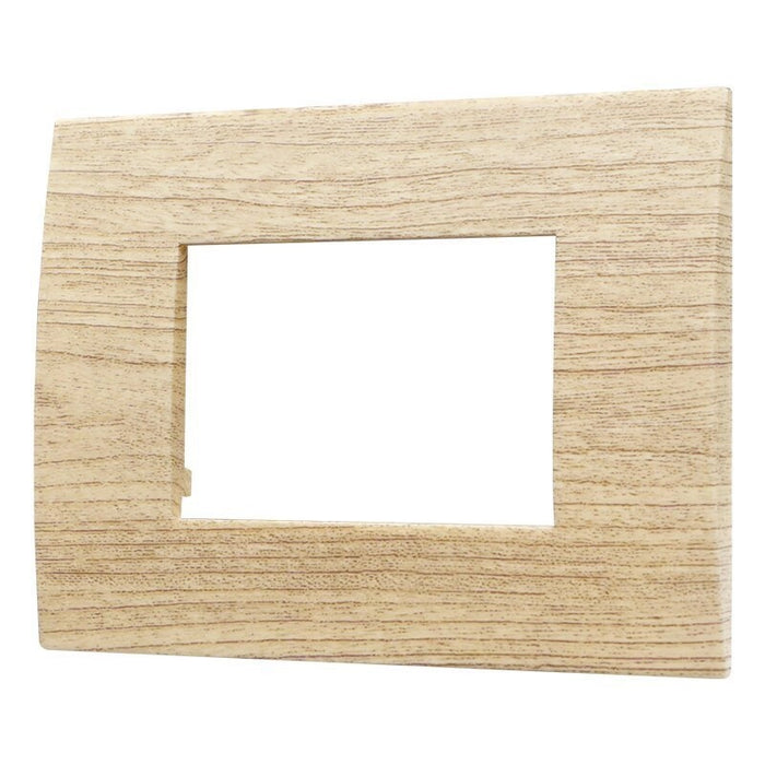Placca Plastica Serie Venus 3P Colore Legno Chiaro Compatibile Con Vimar Arke