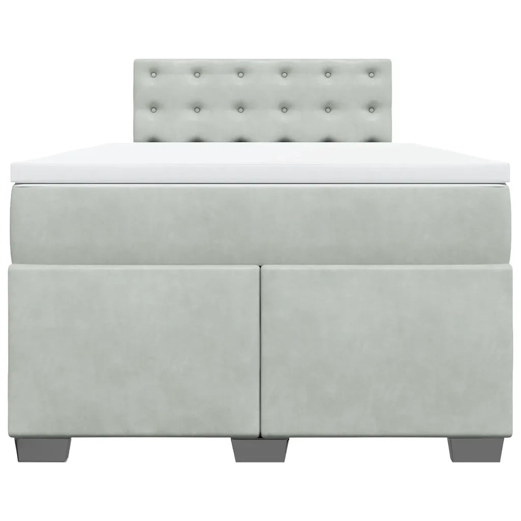 Giroletto a Molle con Materasso Grigio Chiaro 120x200cm Velluto