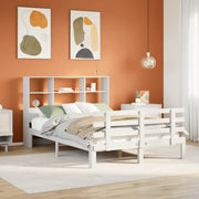 Letto Libreria senza Materasso Bianco 140x200 cm Legno di Pino 3322758