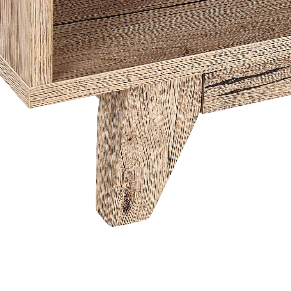 Comodino in legno chiaro con 1 cassetto Nero 46 x 50 cm minimalista scandinavo