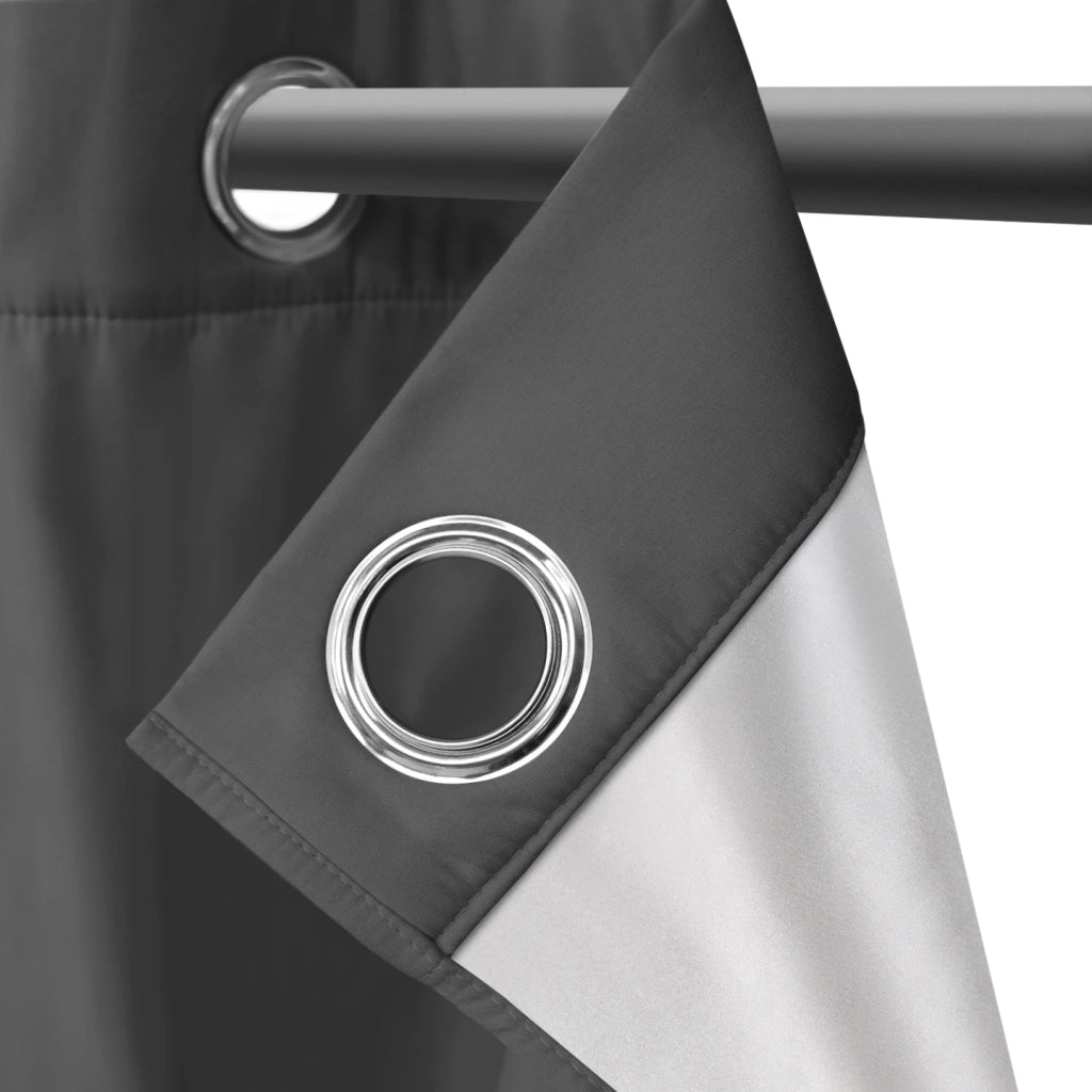 IDMarket - Set di 2 tende termiche grigio antracite 135x240 cm