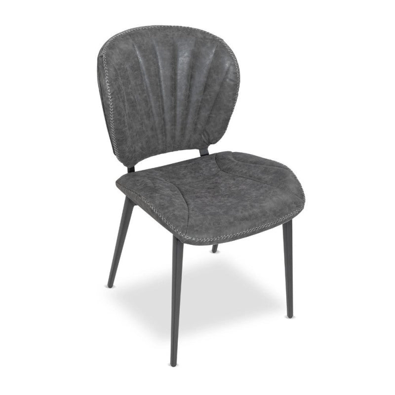 Sedia Elice colore grigio chiaro gambe in metallo colore nero set 2 pezzi