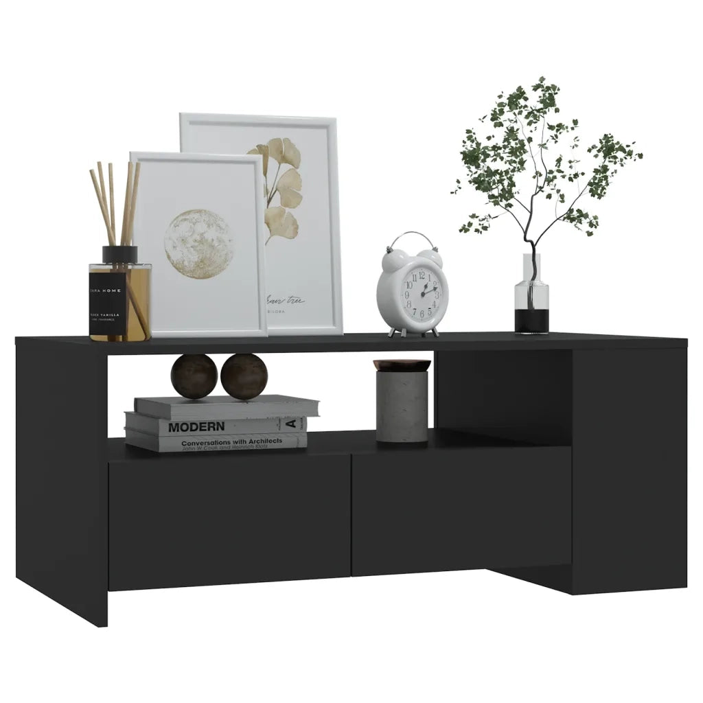 Tavolino da Salotto Nero 102x55x42 cm in Legno Compensato 810918