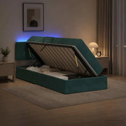 Letto con contenitore LED e materasso Verde Scuro 100 x 200 cm 3459231