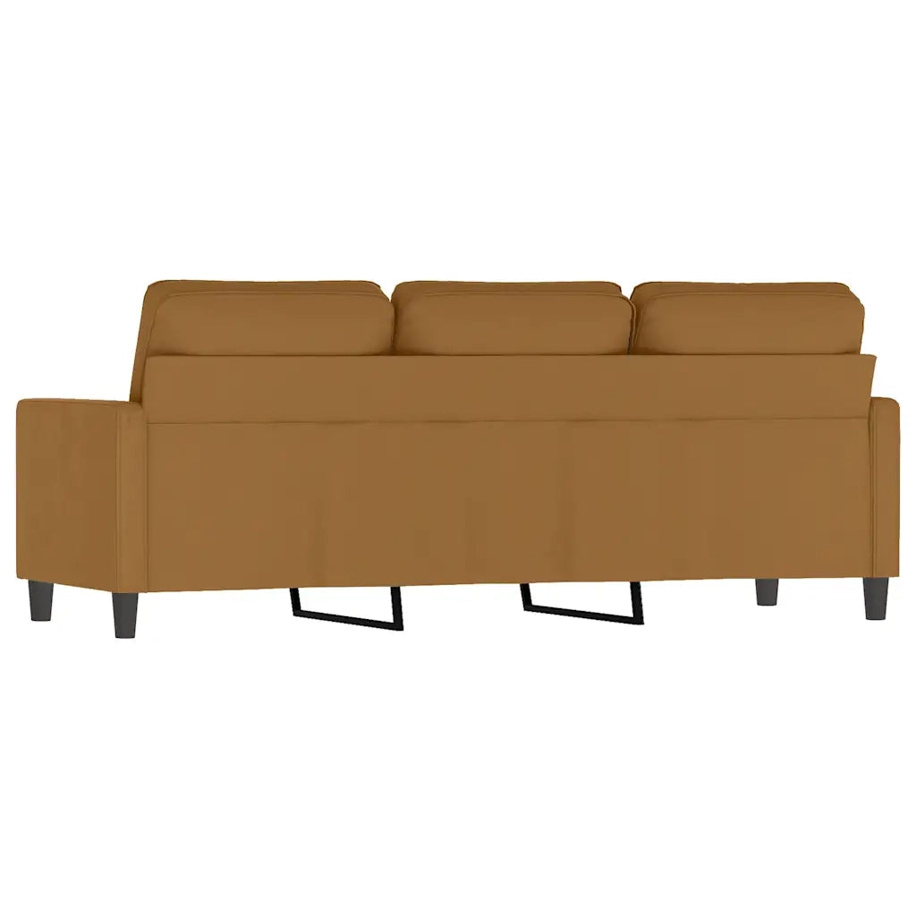 Divano a 3 Posti-Sofa 3 Posti Marrone 180 cm in Velluto 291014