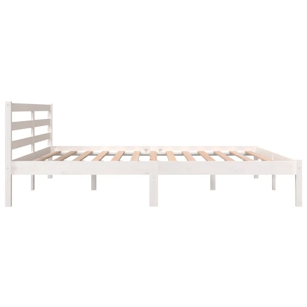 Giroletto-Struttura Letto Bianco in Legno Massello 180x200 cm Super King 747031