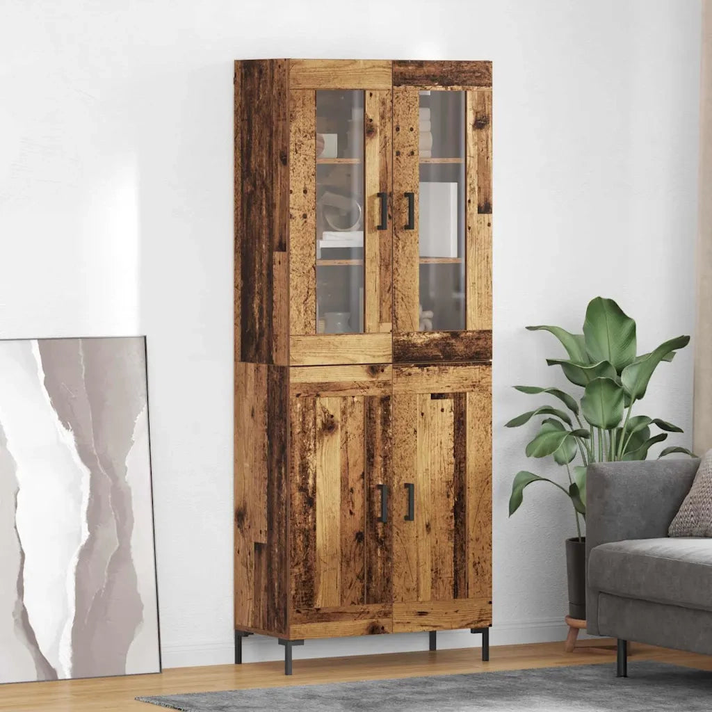 Credenza 2 pz | Madia | Buffet da pranzo | Armadio da pranzo Legno vecchio Legno multistrato