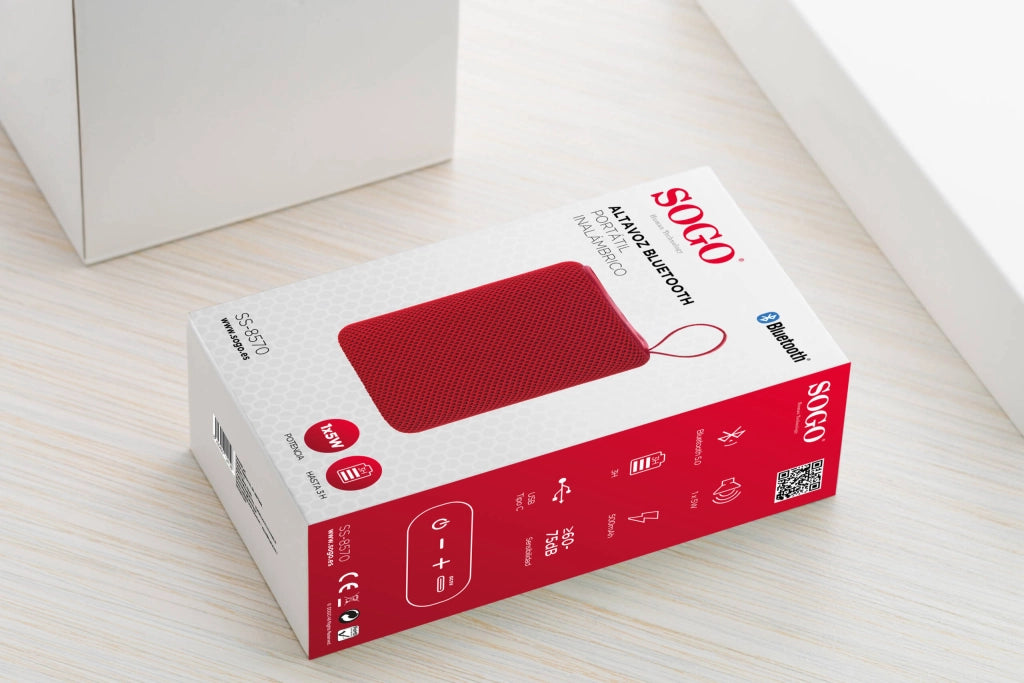 Altoparlante Bluetooth portatile 5W, batteria ricaricabile 500mAh, autonomia 3 ore, connessione wireless 10m - SOGO