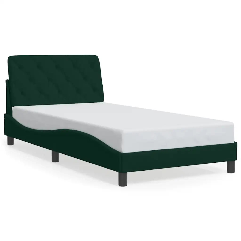 Giroletto con Luci LED Verde Scuro 100x200 cm in Velluto