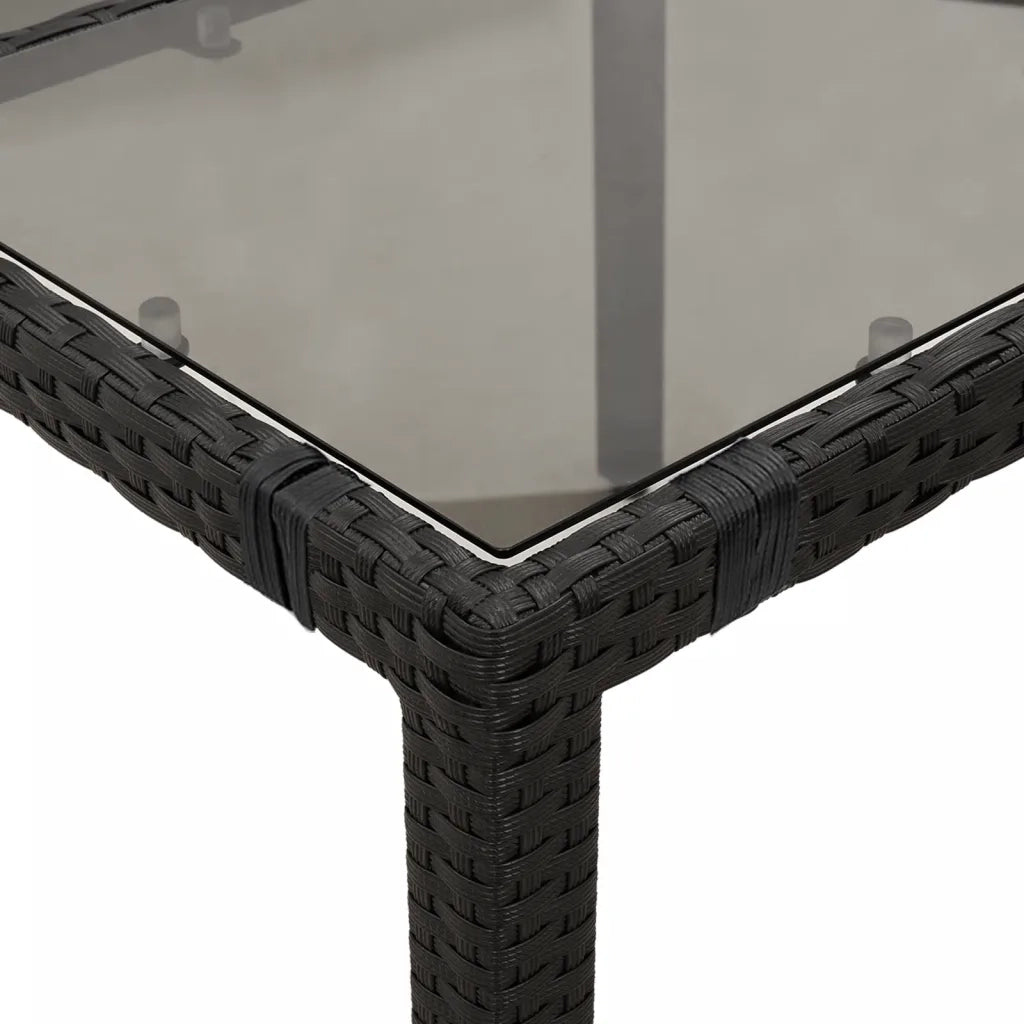 Set da BistrÃ² 3 pz con Cuscini Nero in Polyrattan