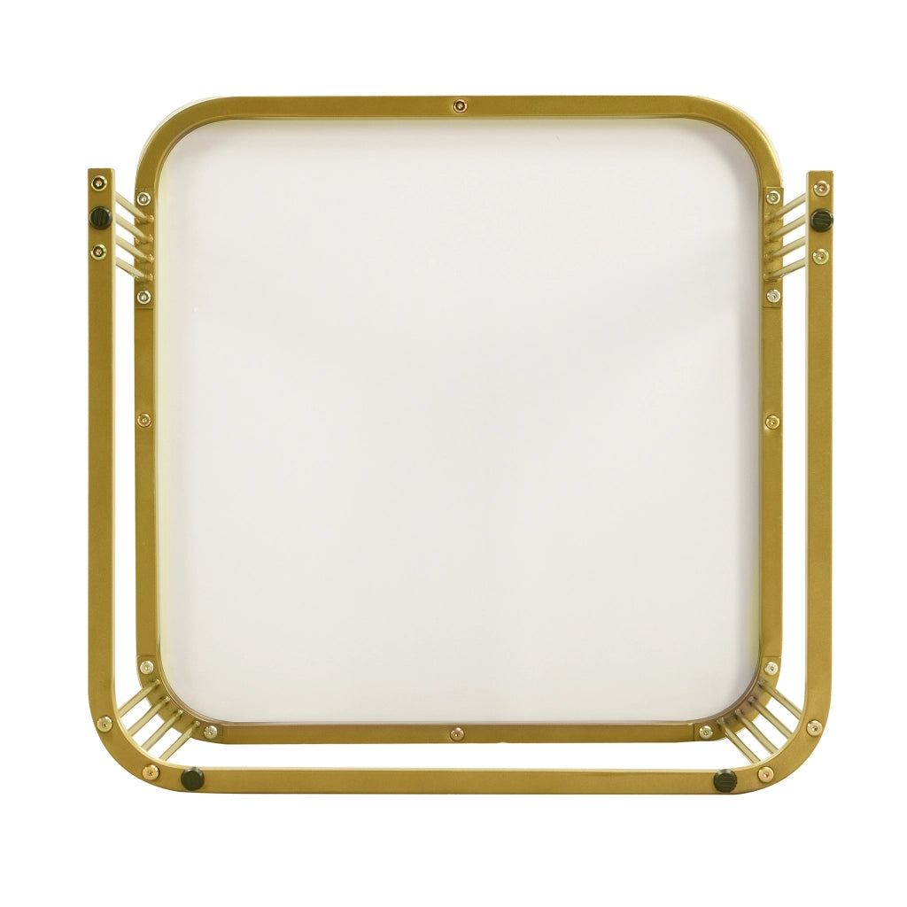 Tavolino da Caff¨¨ Set 2 Pezzi ¨C Xylo ¨C Effetto Marmo Lucido, Cassetti, Metallo Dorato