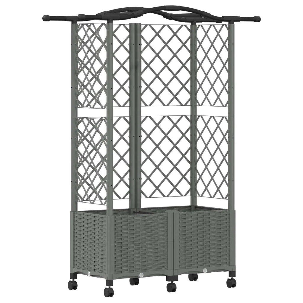 Letto Rialzato con Griglia e Tetto Grigio Chiaro PP 3423024