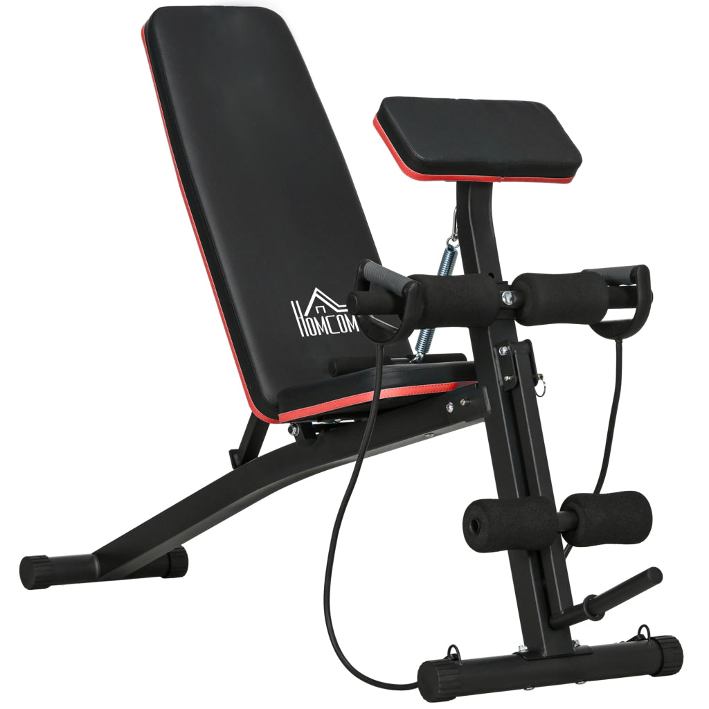 Panca da palestra pieghevole regolabile inclinabile ¨C Minimal ¨C nero rosso