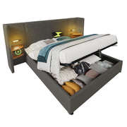 Letto Contenitore 180×200 cm; Letto Matrimoniale con USB; Tipo C e Lampada da Lettura; senza Materasso