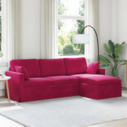 Divano Rosso Vino 228 x 134 x 80 cm Velluto 42024472